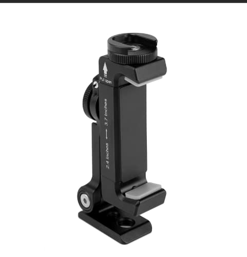 Arnarkok Metal Phone Tripod Mount with Rotatable Cold Shoe Mount