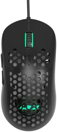 FIRSTBLOOD ONLY GAME. AJ380 69g Lightweight Gaming Mouse with Honeycomb Shell, RGB Backlit, 16000 DPI PixArt 3338 Sensor, Programmable 6 Buttons, Black