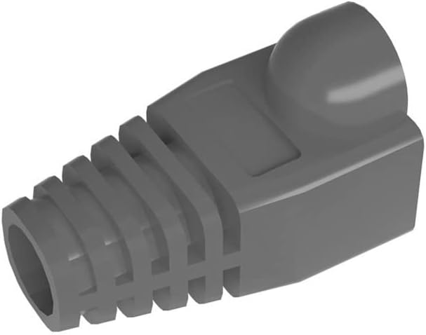 50 Pcs Cat5 Cat5E Cat6 Strain Relief Boot, RJ45 Plug Connector Cover Modular Network Plug Connector Cap Cable Connector Boots, Dark Grey