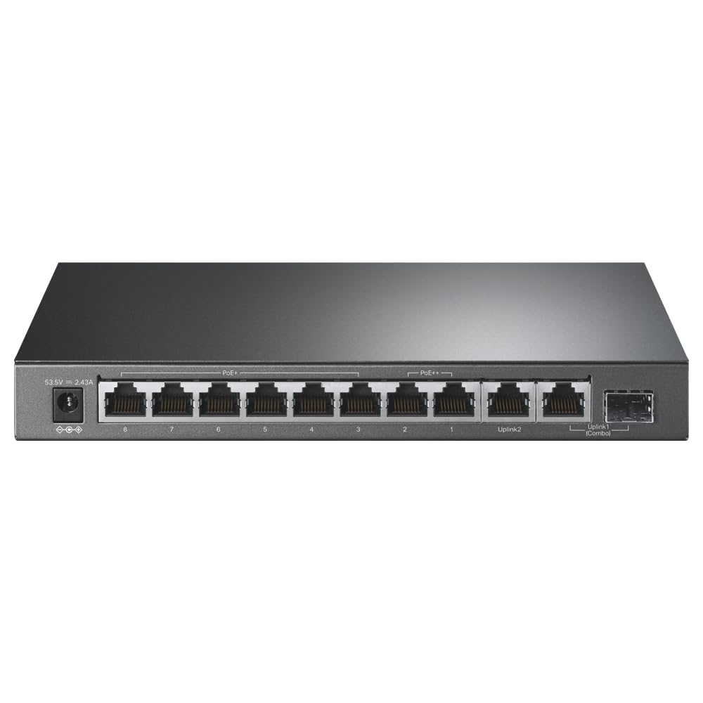 TP-Link TL-SG1210PP, 8 Port Gigabit PoE Switch, 6 PoE+ 2 PoE++ Ports, 123W