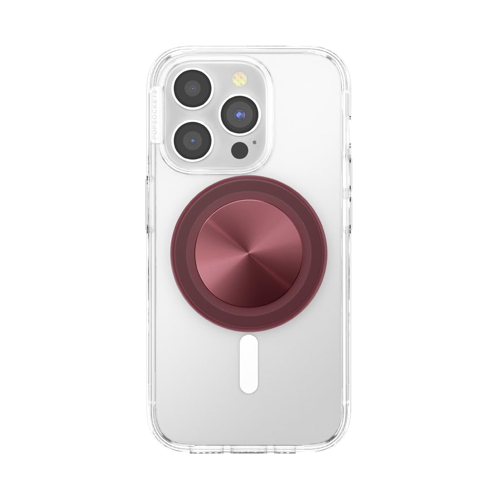 PopSockets Phone Grip for MagSafe, Magnetic Holder, Phone Stand, Burgundy - Alum Radial Oxblood