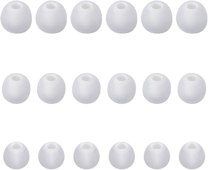 Earbud Tips Soft Silicone Earbuds Replacement Tips Fit for in-Ear Headphones(Inner Hole from 3.8mm - 4.0mm Earphones) 9 Pairs S/M/L,White