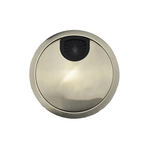 HAHIYO 1Pcs 3.15Inch/80mm Brushed Silver Zinc Alloy Desk Grommet Wire Grommet Cable Management Cord Hole Cover Desk Wire Hole Insert Wire Organizer for Computer Office Home School Equipment Systems