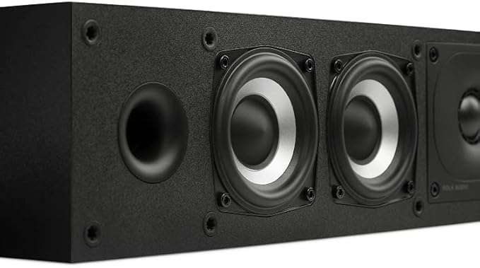 Polk Monitor XT35 Slim Center Channel Speaker - Hi-Res Audio Certified, Dolby Atmos & DTS:X Compatible, 1" Terylene Tweeter & Four 3" Dynamically Balanced Woofer, Wall-Mountable, Midnight Black