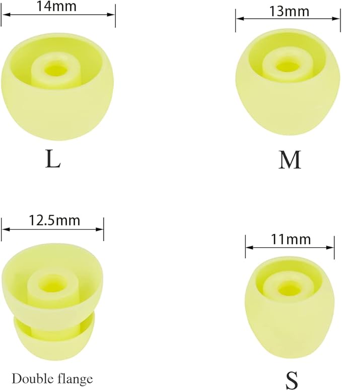 Earbud Tips Replacement Earbud Tips Earbud Replacement Tips Earbuds Replacement Tips Ear Pads Ear Cushions Ear Tips for Earbuds for Powerbeats Pro Beats Wireless Earphone Headphones 4 Pairs (Yellow)