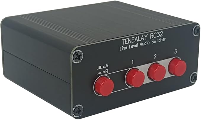 3 in 2 Out RCA Stereo Audio Switch Input Signal Source Switcher Selector Splitter Box -RC32