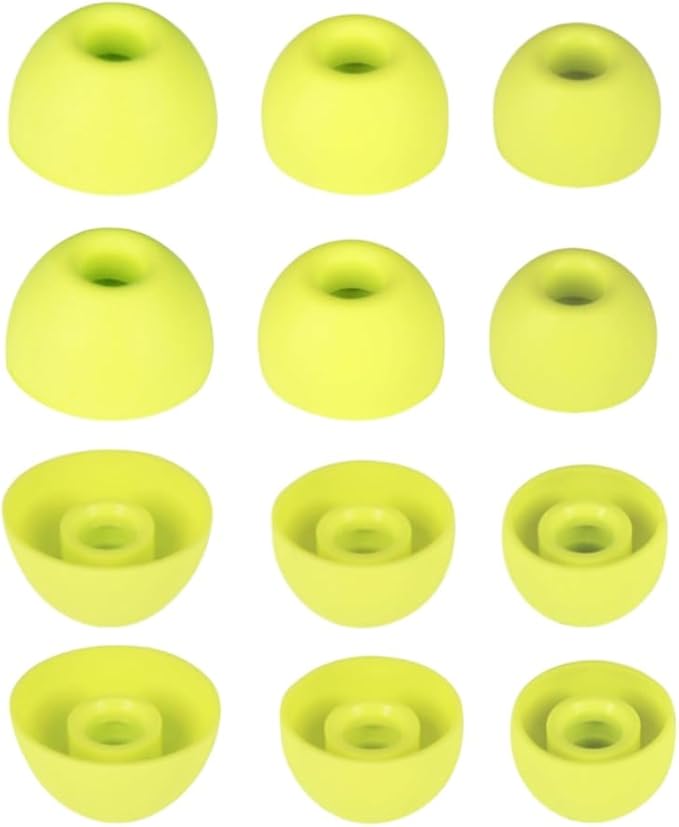 Replacement Ear Tips for Beats Fit Pro, Beats Studio Buds+, Beats Studio Buds, Beats Solo Buds Silicone Earbuds Washable Noise Isolation, Fit in The Charging Case, 6 Pairs S/M/L (Volt Yellow)
