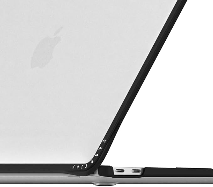 CASETiFY Impact MacBook Air 13" (M1/Intel) Case [Cushioned Impact Corners/Scratch-Resistant/Anti-Slip Grip] - Chrome Doodles - Clear Black