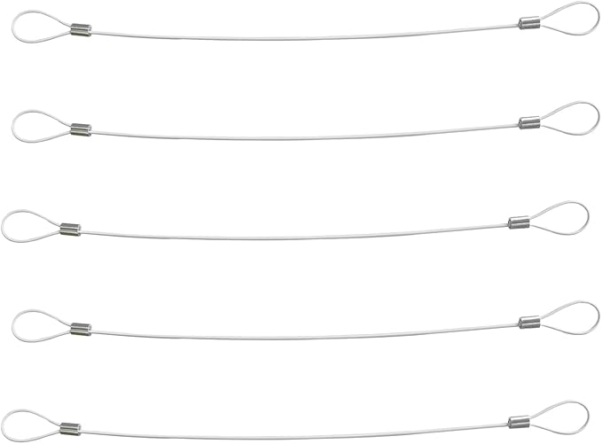 Cable Tethers 50 Pack with Crimping Tool (12 Inches, White Color), Adjustable Security Cable Look, Universal DIY Adapter Tethering Ties Kit for Computer Cord, Pre-Assembled, Tamper-Resistant