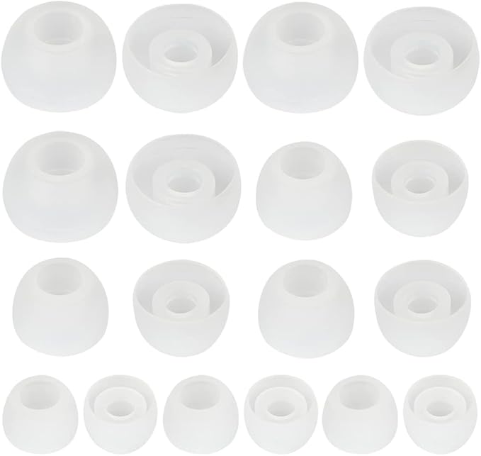 Earbud Tips - 9 Pairs Replacement Ear Tips Compatible With Powerbeats 2/3, LG, Samsung Earbuds - White