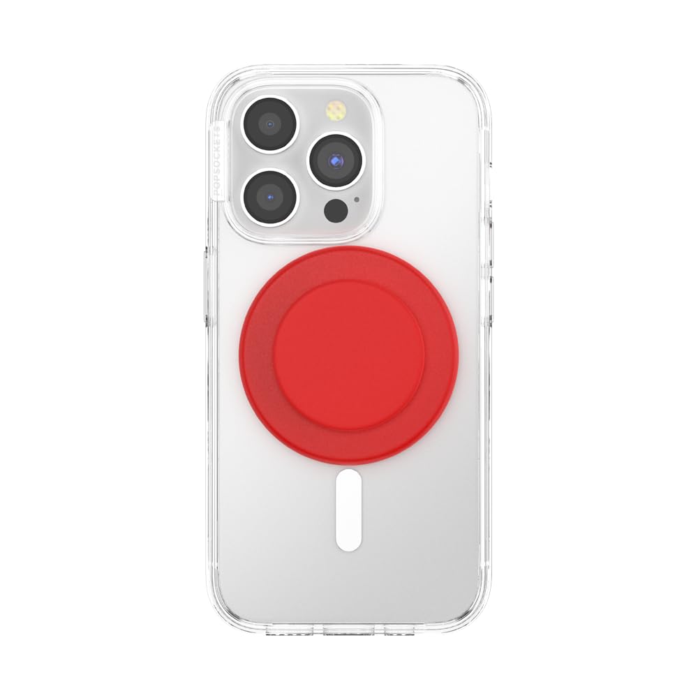 PopSockets Phone Grip for MagSafe, Magnetic Holder, Phone Stand, Red - Basic Rosso