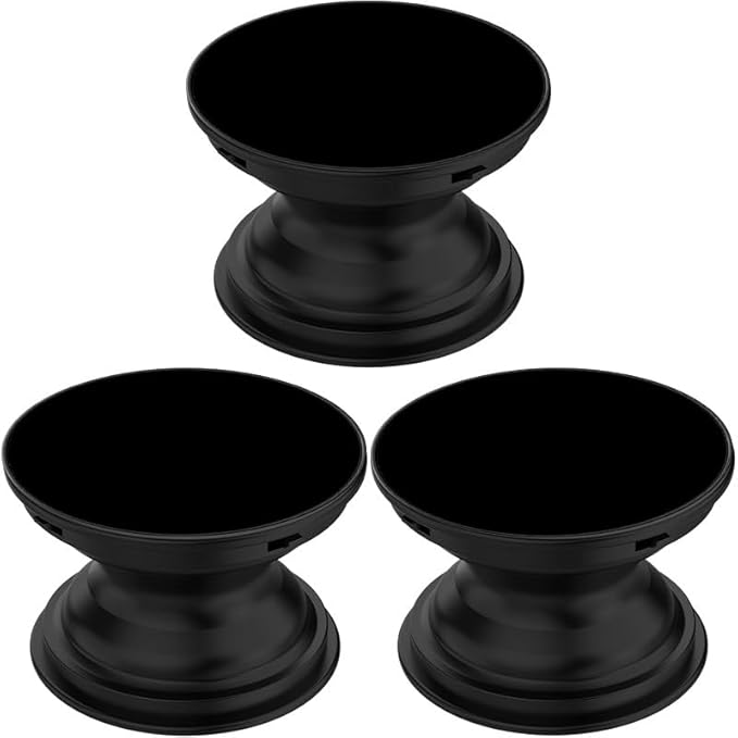 3 Pack Fashionable Clear Glitter Expandible Collapsible Moblile Phone Grip Stand Holder for Smartphones and Tablets Cell Phone Accessory-5 ((Black))