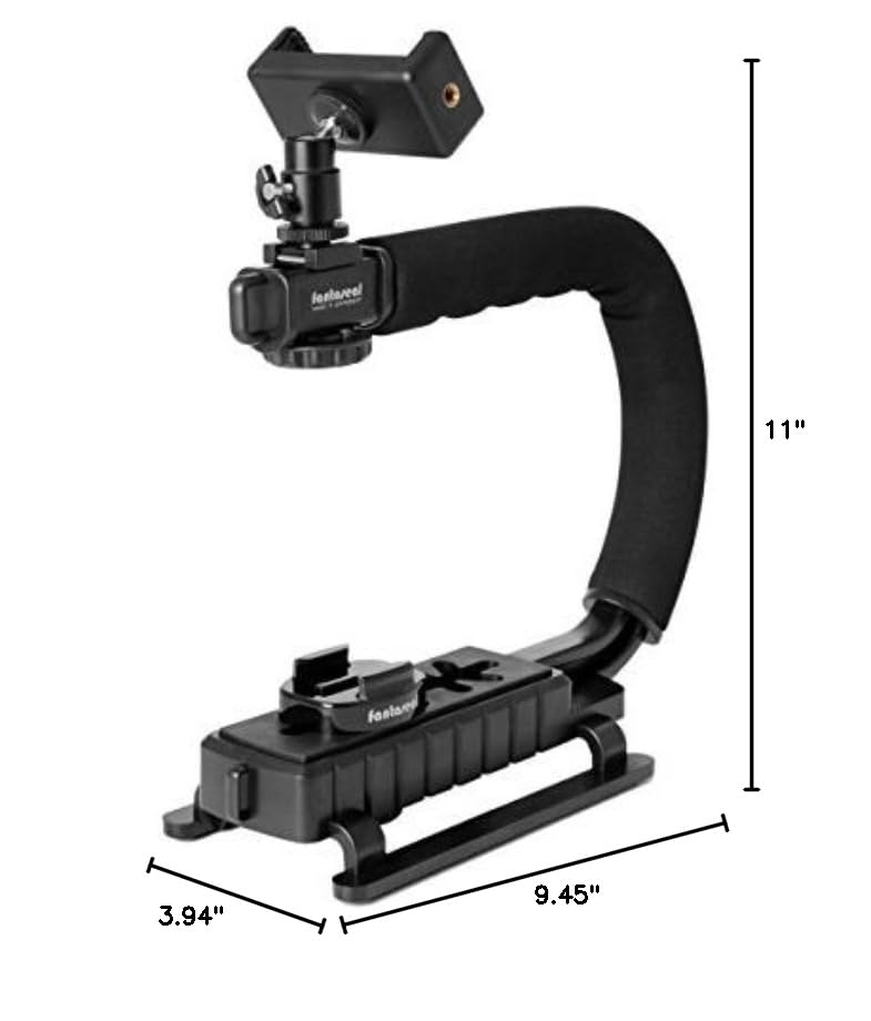 Fantaseal 4in1 DSLR/Mirrorless/Action Camera +Camcorder +Smartphone Stabilizer Holder We-Media YouTube Vlog Low Position Video Rig Mount Fit for GoPro Sony DJI OSMO Action Nikon Canon iPhone Samsung