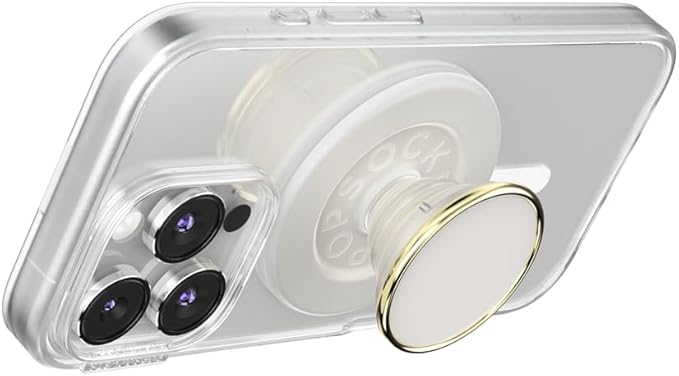 PopSockets Phone Grip for MagSafe with Kickstand, Magnetic Stand, Swappable Top, Secure Hold for iPhone MagSafe Cases, Phone & Tablet Grip, Cute PopSockets - Enamel Coconut Crème