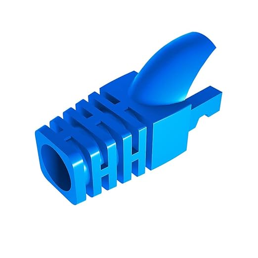 50 Pcs Cat5 Cat5E Cat6 Strain Relief Boot, RJ45 Plug Connector Cover Modular Network Plug Connector Cap Cable Connector Boots, Blue