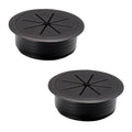 2 Pcs Desk Grommet 3-1/8" / 80 mm, Desk Hole Cover for Cables Black, Cable Grommet ABS Plastic, Desk Hole Grommet for Home & Office Pc, Detachable Cable Cord Organizer