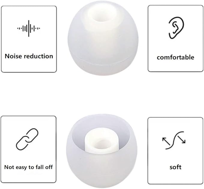 Replacement Earbud Tips Earbud Covers Silicone Tips Ear Gels Fit for Inner Hole from 3.8mm - 5.1mm Earphones 9 Pairs S/M/L