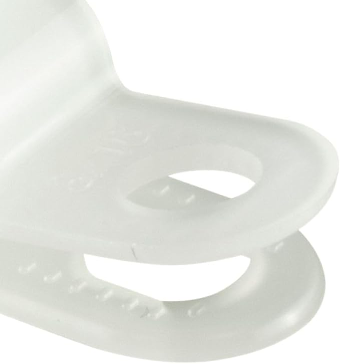 GTSE White Nylon Plastic Cable Clamps, 3/16" Screw Mounts for Cable, Rope, Tube Management, 100 Pack
