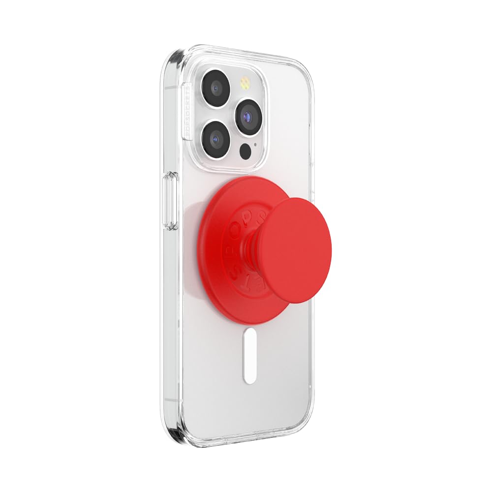 PopSockets Phone Grip for MagSafe, Magnetic Holder, Phone Stand, Red - Basic Rosso