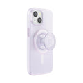 PopSockets iPhone 15 Phone Case with MagSafe, Wireless Charging Compatible, White - Opalescent Clear