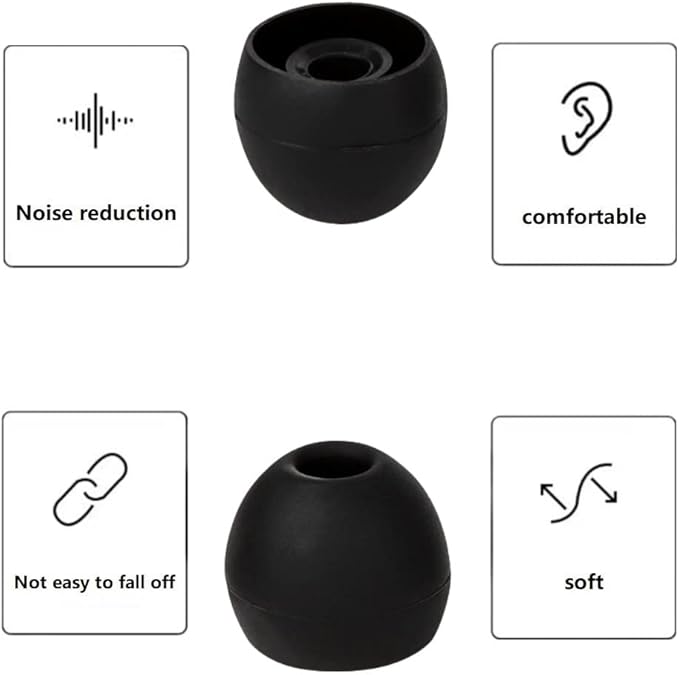 Silicone Earbud Replacement Tips Earbud Tips Ear Bud Covers for Fit Most in-Ear Earbuds(Inner Hole 3.8mm -5.5mm) Headphone Rubber Tips Eartips 18 Pairs S M L