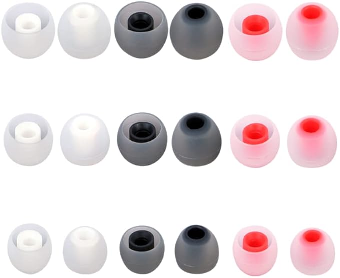 Silicone Earbud Tips Earbuds Replacement Ear Tips Gels Bud for Popular in-Ear Headphones Other Inner Hole from 3.8mm - 5.1mm Earphones 9 Pairs S/M/L