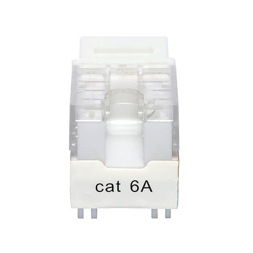 VCE RJ45 Cat6A Keystone Jack UL Listed 25-Pack, 10 Gbps Slim Profile Modular Ethernet Jacks Insert 110-Type UTP 90-Degree, White