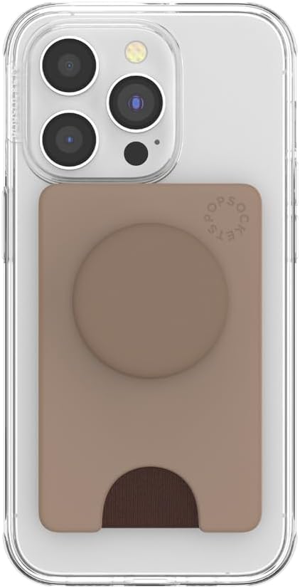 PopSockets Phone Wallet with Expanding Kickstand, Phone Card Holder, Cute PopSockets - Latte