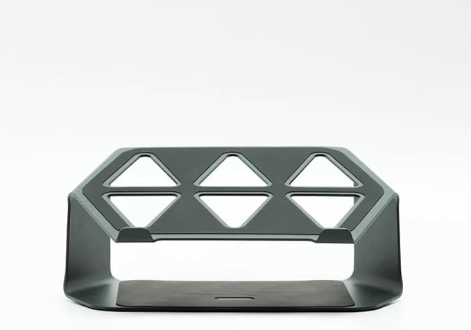 NUMIN Facet Laptop Station Graphite | Laptop Tabletop Stand Tall Height Ventilated | Sturdy Rust Free Metal Design | Anti Slip leatherite Surface | Compatible for MacBook, HP, Dell, Lenovo