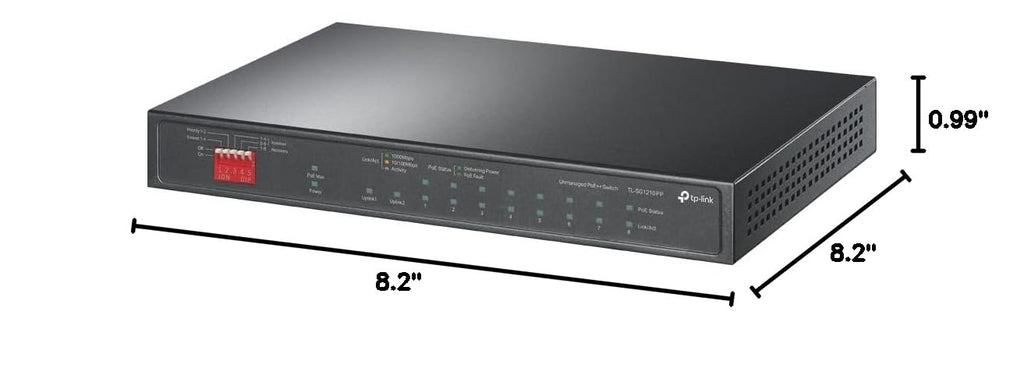 TP-Link TL-SG1210PP, 8 Port Gigabit PoE Switch, 6 PoE+ 2 PoE++ Ports, 123W