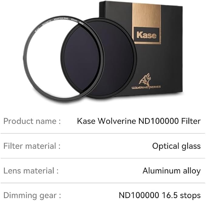 Kase Wolverine 67mm ND100000 16.5 Stop Magnetic Neutral Density Filters Incl Adapter