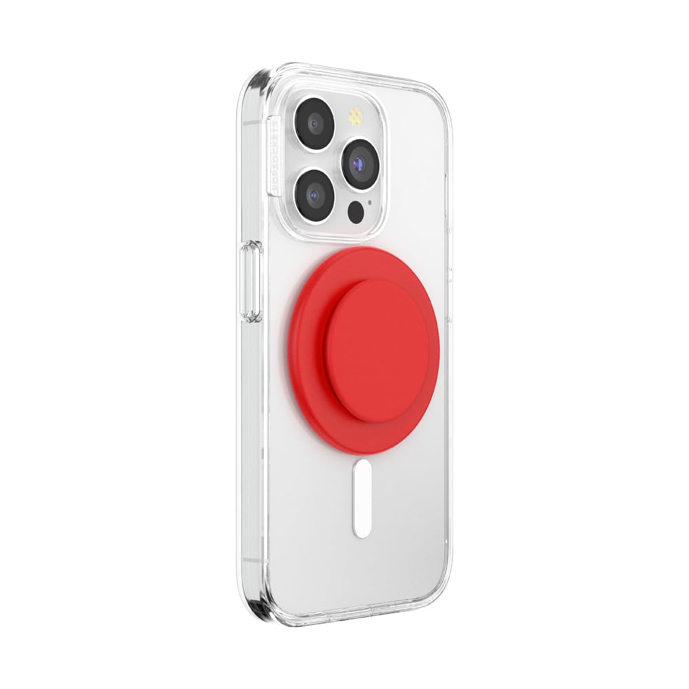 PopSockets Phone Grip for MagSafe, Magnetic Holder, Phone Stand, Red - Basic Rosso