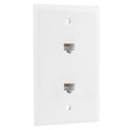 Ethernet Wall Plate, 2 Port Cat 6 RJ45 Keystone Female to Female Wall Plate Compatible with Cat7/6/6e/5/5e Ethernet Devices