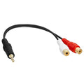 3.5mm 6 in Mini Plug to 2 RCA Female Audio Stereo Adapter 6 inch Cable