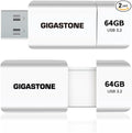 GIGASTONE 64GB Flash Drive (2 Pack) Z60 USB 3.2 Gen 1, 100MB/s Ultra Fast, Retractable Capless Slider Design, Data Storage, Backup for PC/Mac/TV/Car Audio, USB 2.0/3.0/3.1 Compatible
