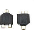 Hahiyo 3 RCA F-2x3.4 RCA F Stereo Plug Interconnect Audio One Male 3.4mm(1/8inch) Two Male 3mm(1/8inch) Adapter Splitter Good Signal Sound Snap Tight Not Wobble for Headphone Guitar Black 2pcs