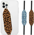Universal Phone Grip Strap | Stretchable Phone Strap & Cell Phone Holder | Pack of 2 | Secure Hold for Busy Hands | Reversible & Durable Phone Hand Strap - Blue & Gold Cheetahs