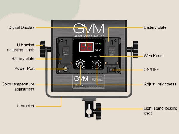 GVM 480 LED Video Light with Tripod, Dimmable 2300K-6800K LED Video Lighting with APP Control, SLED Photography Continuous Light for Studio Light for Studio YouTube Video Studio Set, Video Lamp