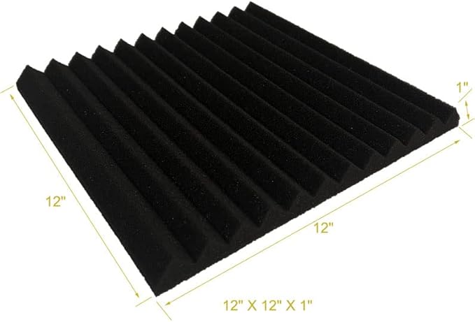 96 Pack Black/RED 12 "X 12 "X1" Acoustic Panels Studio Soundproofing Foam Wedge Tiles,