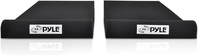 Pyle Sound Dampening Speaker Riser Foam - Audio Acoustic Noise Isolation Platform Pads Recoil Stabilizer For Studio Monitor, Subwoofer, Loud Speakers - Pyle PSI03 - Pack of 2,Black
