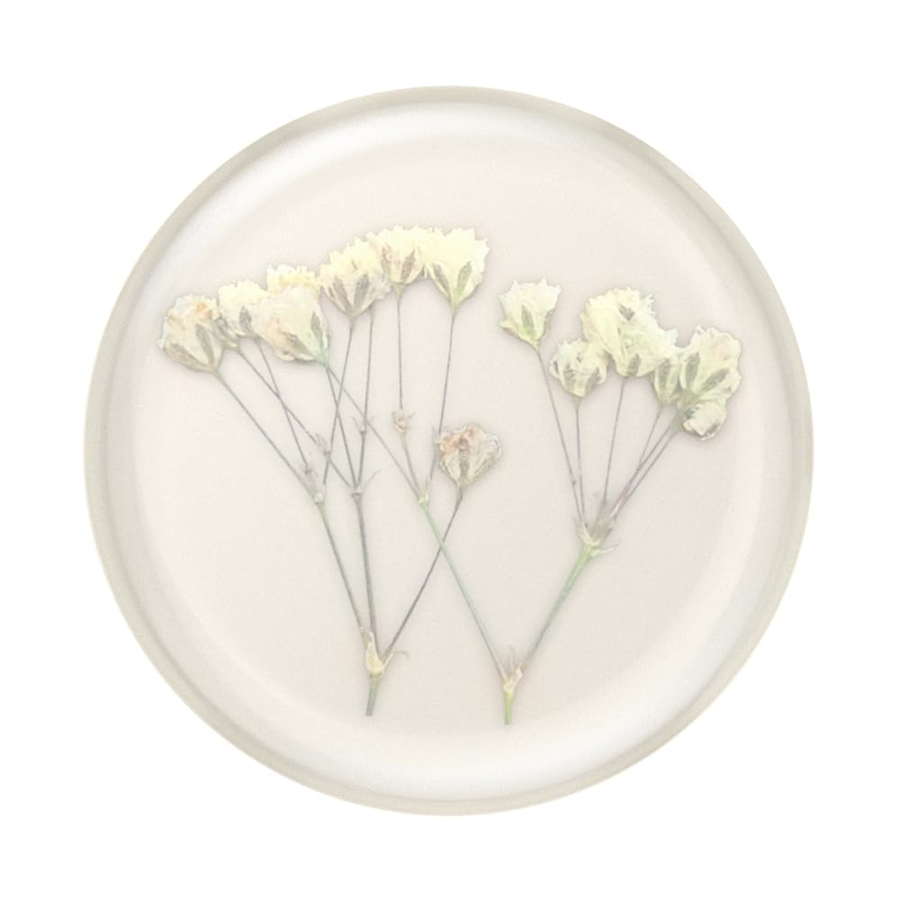PopSockets Adhesive Phone Grip, Holder, Phone Stand, Flower - Pressed Flower Baby's Breath