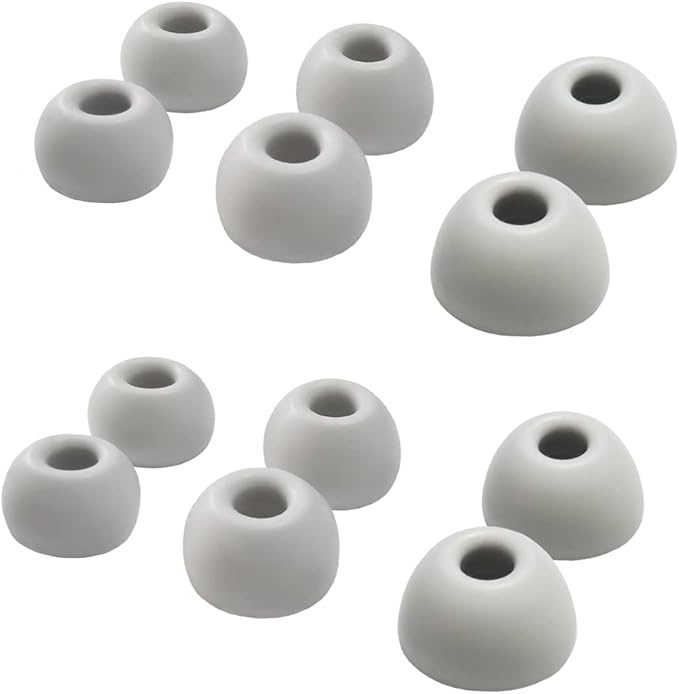 Silicone Earbuds Tips for Beats Fit Pro/Beats Studio Buds Ear Tips Replacement for Beats Earbuds 6 Pairs LMS Gray White