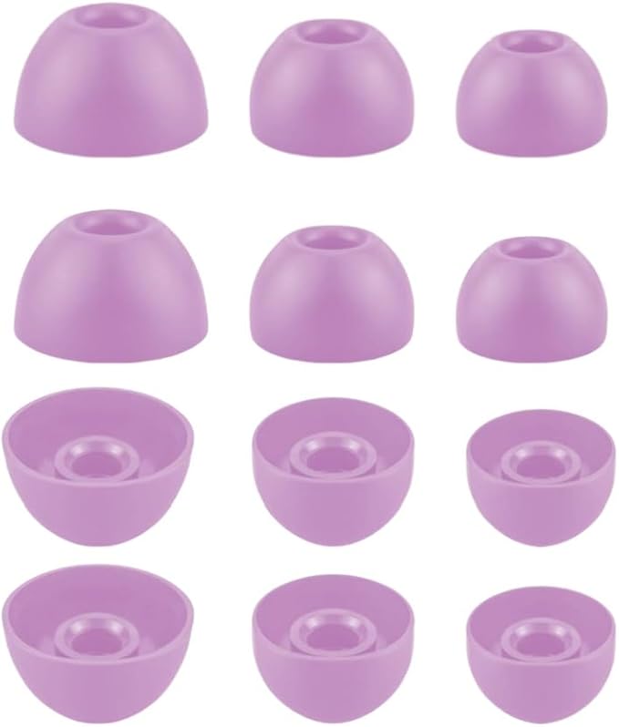 Replacement Ear tips for Beats Fit Pro, Beats Studio Buds+, Beats Studio Buds, Beats Solo Buds Silicone Earbuds Washable Noise isolation, Fit in The Charging Case, 6 Pairs S/M/L (Stone Purple)