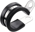 LOKMAN 20 Pack 2 Inches Stainless Steel Cable Clamp, Rubber Cushioned Insulated Clamp, Metal Tube Holder for Tube, Pipe or Wire Cord Installation