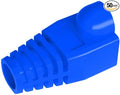 50 Pcs Cat5 Cat5E Cat6 Strain Relief Boot, RJ45 Plug Connector Cover Modular Network Plug Connector Cap Cable Connector Boots, Blue