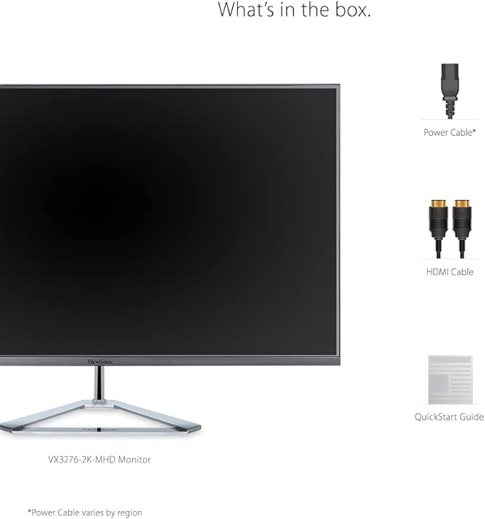 ViewSonic VX3276-2K-MHD 32 Inch 1440p QHD IPS Widescreen Monitor, 75Hz LCD