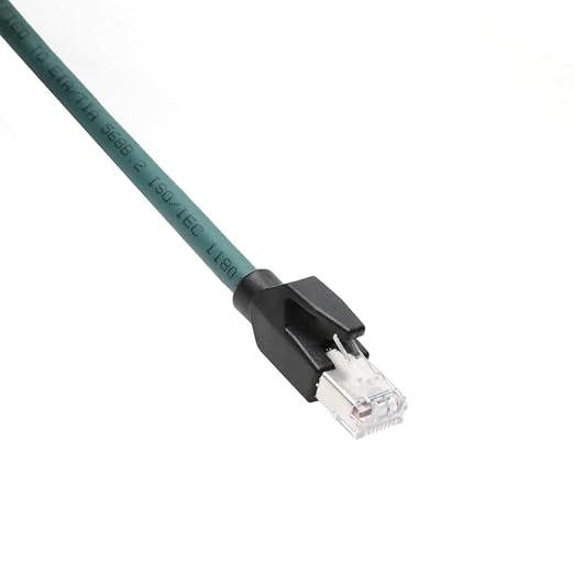 Alvin's Cables M12 X-Code 8 Pin Male to RJ45 Ethernet Cable for Cognex Keyence Camera, High-Flex Cat6a Cable for Industrial Automation, Fieldbus Module, Robotics, Right Angle 26.2ft/8m Green