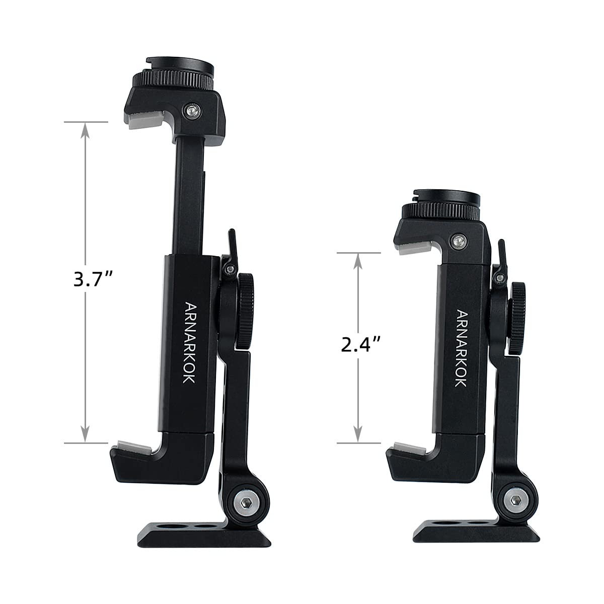 Arnarkok Metal Phone Tripod Mount with Rotatable Cold Shoe Mount