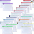 Oaimyy-3"x 5"-20 Pcs-Mesh Zipper Pouch Bag,Zippers Pouches Zip Bags File Bags for Organizing,Office Supplies,Home Storage,Cosmetics Travel,Assorted Color