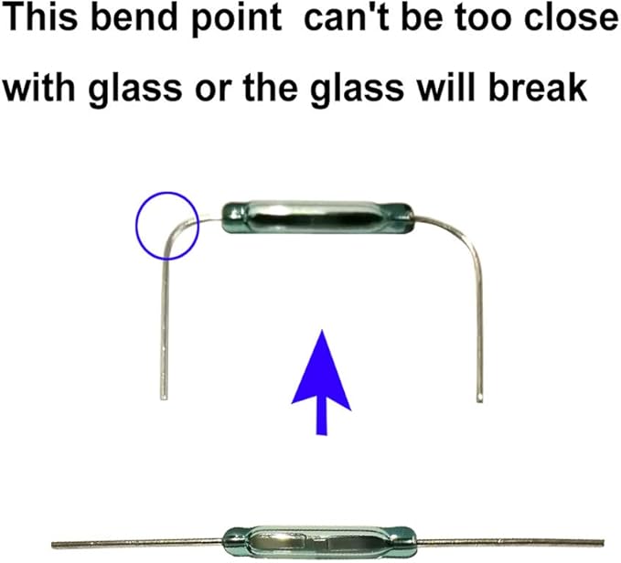 20pcs Glass Reed Switch Reed Contact Normally Open (N/O) Magnetic Induction Switch (2mm×14mm) with 20pcs Multi-Use Magnetic Sheet